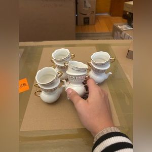 Vintage Tea Party Antique Look Mini Ceramic Bud Vases